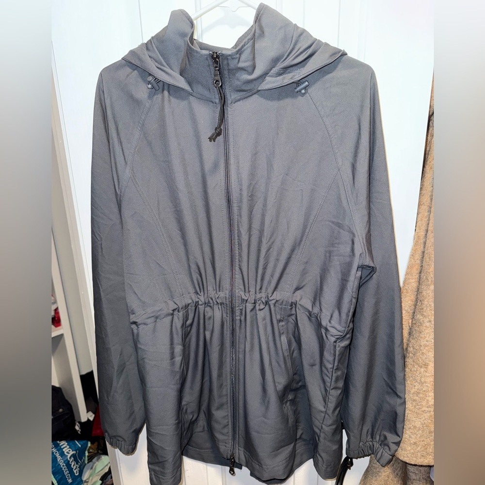 Kirkland Signature Women Dark Gray Hooded Anorak Jacket Large Water Resistant - Picture 7 of 14